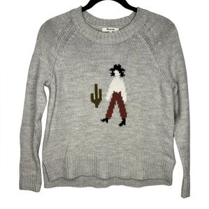 Madewell El Rancho Wool Blend Intarsia Knit Sweater Cowgirl Cowboy Cactus XS